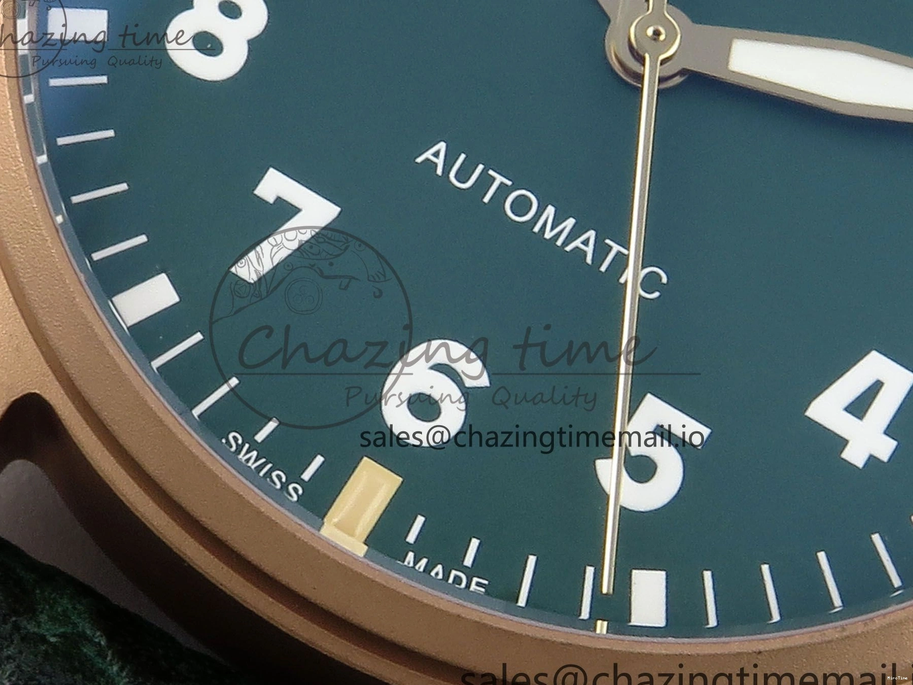 MIROTIME 0307 Durable Big Pilot IW329702 M+F 1:1 Best Edition Green Dial on Green Leather Strap MY 7006